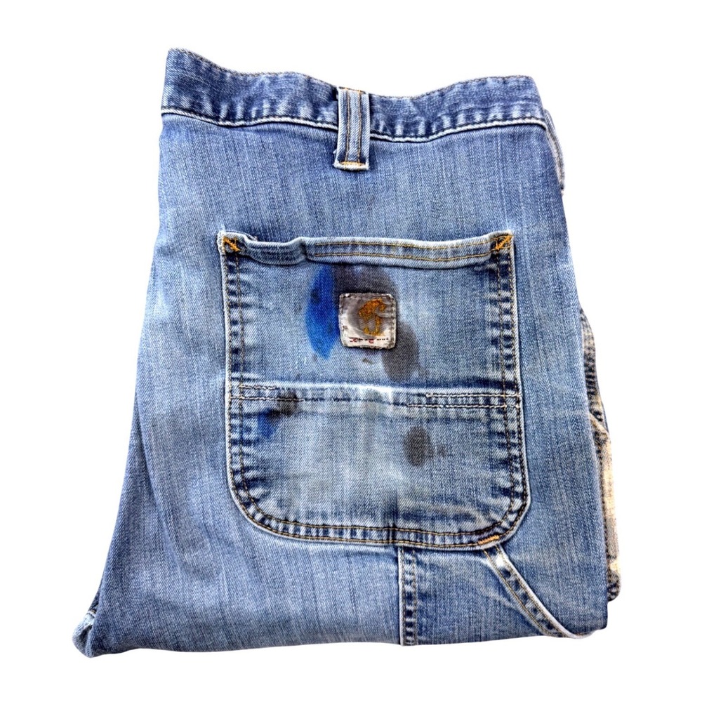 Carhartt Rugged Flex Relaxed Fit Straight Leg Jeans Mens 36x32 Blue 102808-498